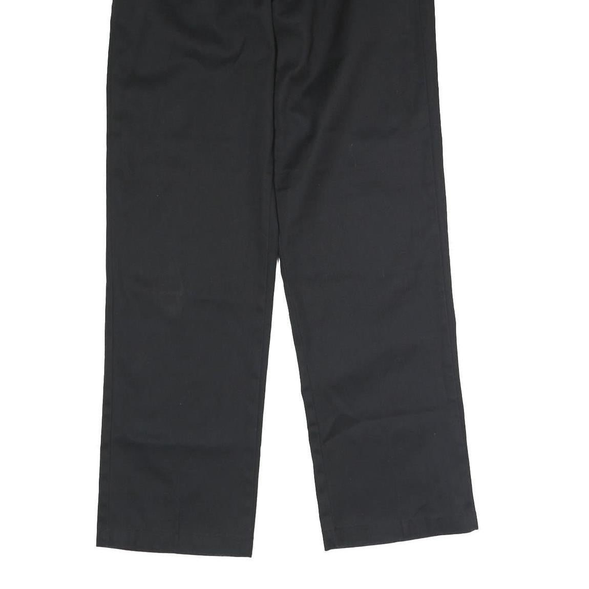 DICKIES Mens Cotton Black Regular Straight Trousers W30 L31 Workwear Zip Closure