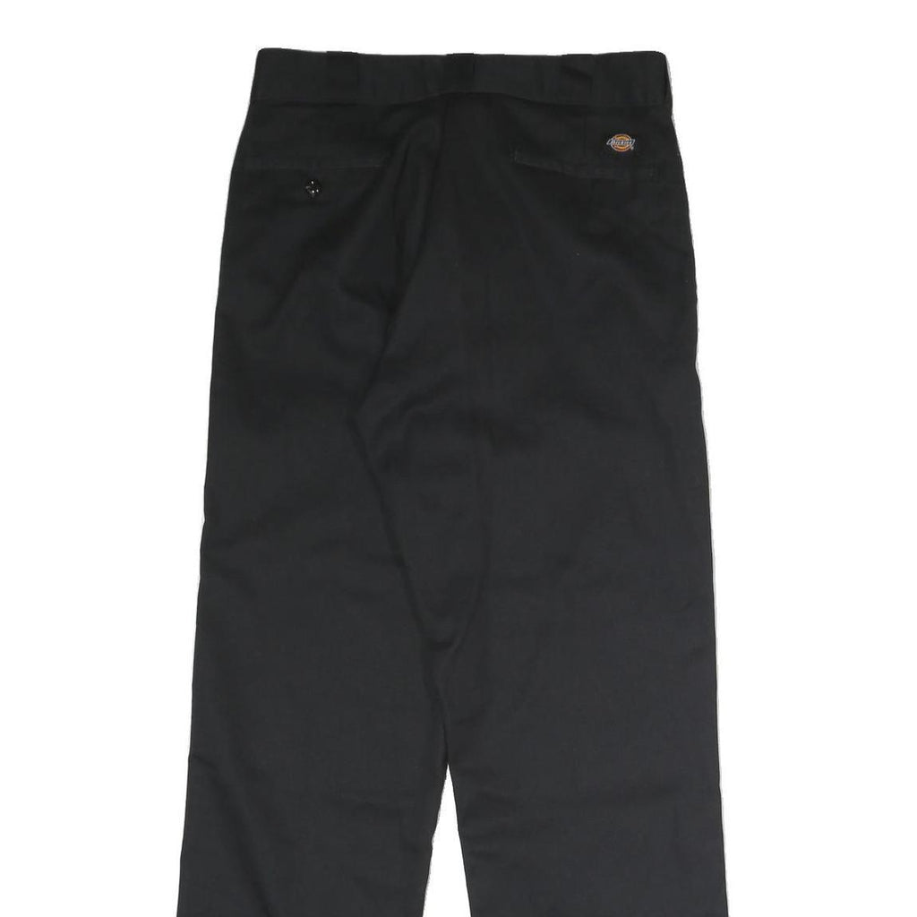 DICKIES Mens Cotton Black Regular Straight Trousers W30 L31 Workwear Zip Closure