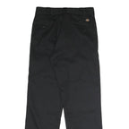 DICKIES Mens Cotton Black Regular Straight Trousers W30 L31 Workwear Zip Closure