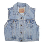 LEVI'S Womens Blue Denim Button Cotton Jacket M Classic Sleeveless