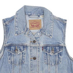 LEVI'S Womens Blue Denim Button Cotton Jacket M Classic Sleeveless