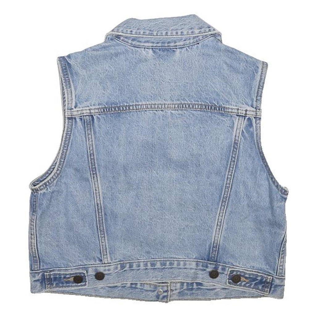 LEVI'S Womens Blue Denim Button Cotton Jacket M Classic Sleeveless