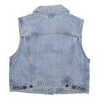 LEVI'S Womens Blue Denim Button Cotton Jacket M Classic Sleeveless