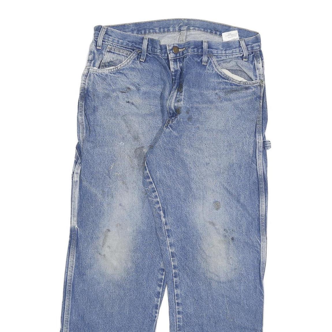 DICKIES Mens Regular Blue Denim Jeans W34 L30 Classic Cotton Blend Zip Casual