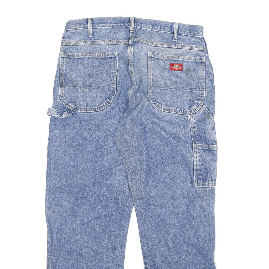 DICKIES Mens Regular Blue Denim Jeans W34 L30 Classic Cotton Blend Zip Casual