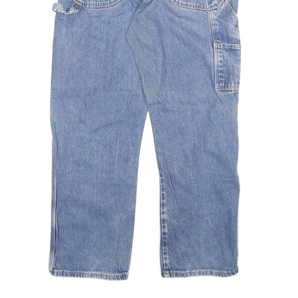 DICKIES Mens Regular Blue Denim Jeans W34 L30 Classic Cotton Blend Zip Casual