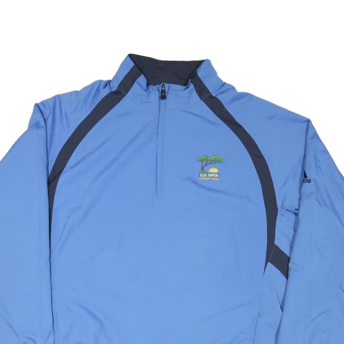 ADIDAS Mens Blue & Navy U.S. Open Golf Jacket XL Polyester Blend Zip Sportswear