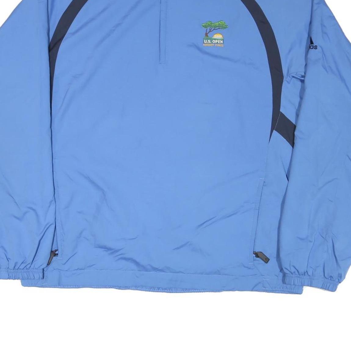 ADIDAS Mens Blue & Navy U.S. Open Golf Jacket XL Polyester Blend Zip Sportswear