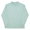 FILA Mens Blue Long Sleeve Plain XL Cotton Blend Polo Shirt Casual Basic
