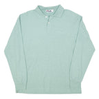 FILA Mens Blue Long Sleeve Plain XL Cotton Blend Polo Shirt Casual Basic