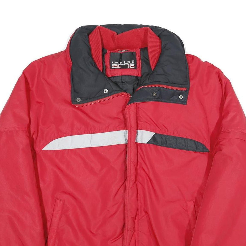 INSIDE EDGE Mens Red & Black Nylon Jacket L Zip Plain Casual Sportswear