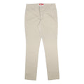 DICKIES Womens Slim Beige Cotton Blend Slim Trousers W30 L30 Classic Zip Pockets