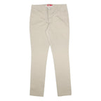 DICKIES Womens Slim Beige Cotton Blend Slim Trousers W30 L30 Classic Zip Pockets