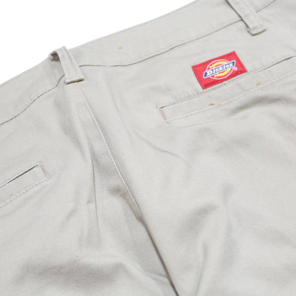 DICKIES Womens Slim Beige Cotton Blend Slim Trousers W30 L30 Classic Zip Pockets