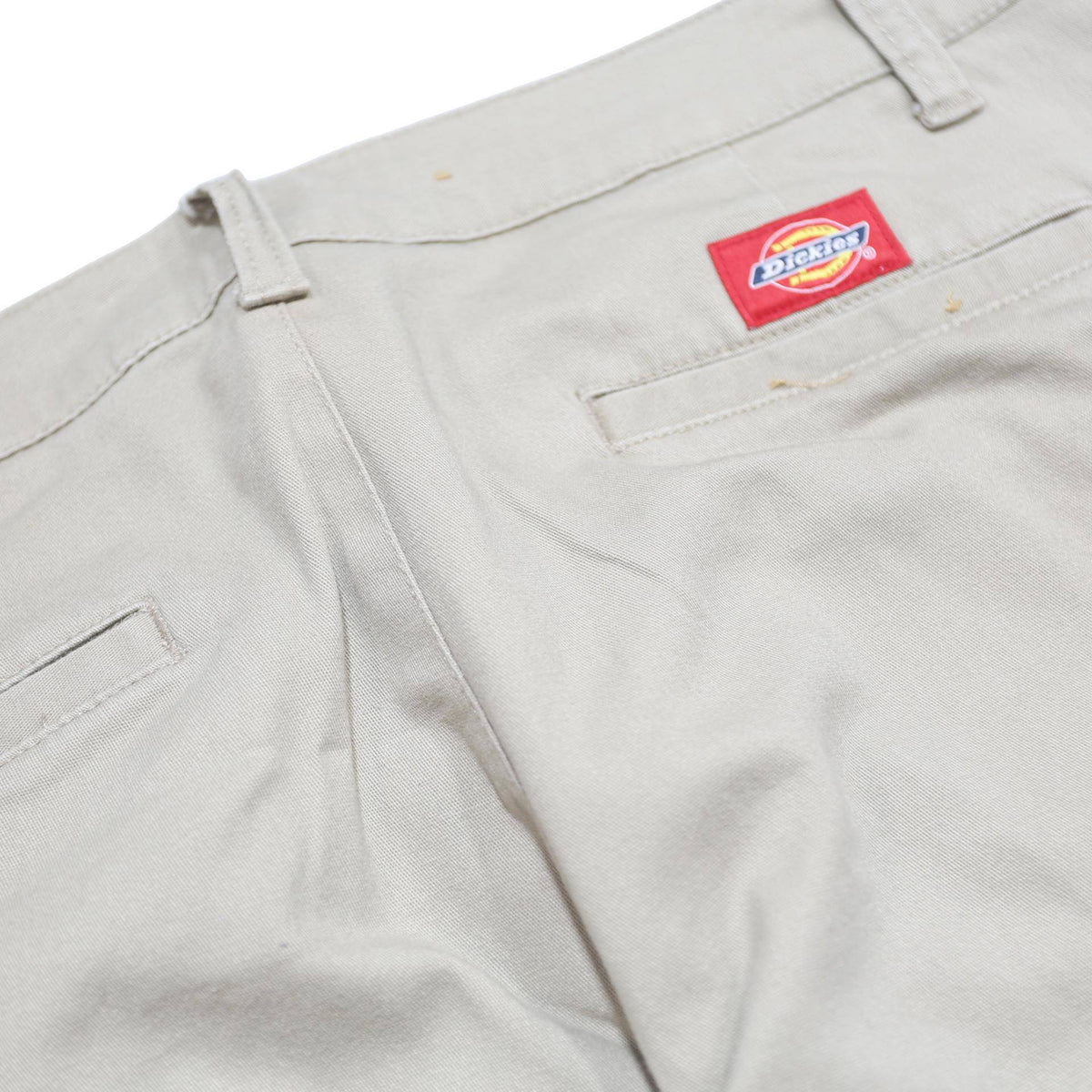 DICKIES Womens Slim Beige Cotton Blend Slim Trousers W30 L30 Classic Zip Pockets