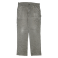 CARHARTT Mens Regular Fit Workwear Grey Denim Jeans W36 L36 Cotton Blend Zip
