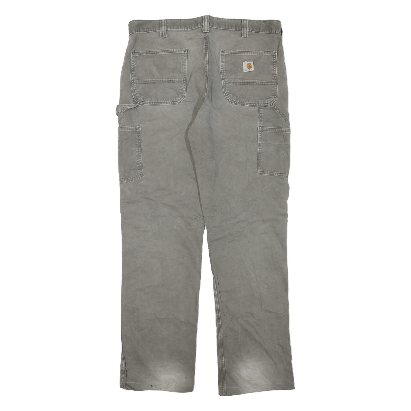 CARHARTT Mens Regular Fit Workwear Grey Denim Jeans W36 L36 Cotton Blend Zip