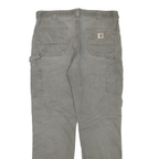 CARHARTT Mens Regular Fit Workwear Grey Denim Jeans W36 L36 Cotton Blend Zip