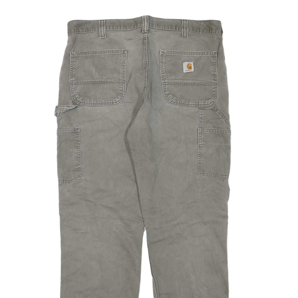 CARHARTT Mens Regular Fit Workwear Grey Denim Jeans W36 L36 Cotton Blend Zip