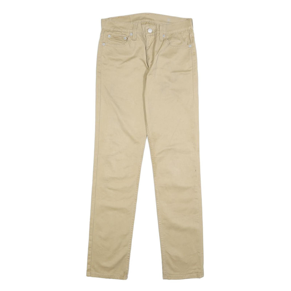 LEVI'S Mens Cotton Blend Beige Slim Tapered Trousers W29 L32 Casual Zip Closure
