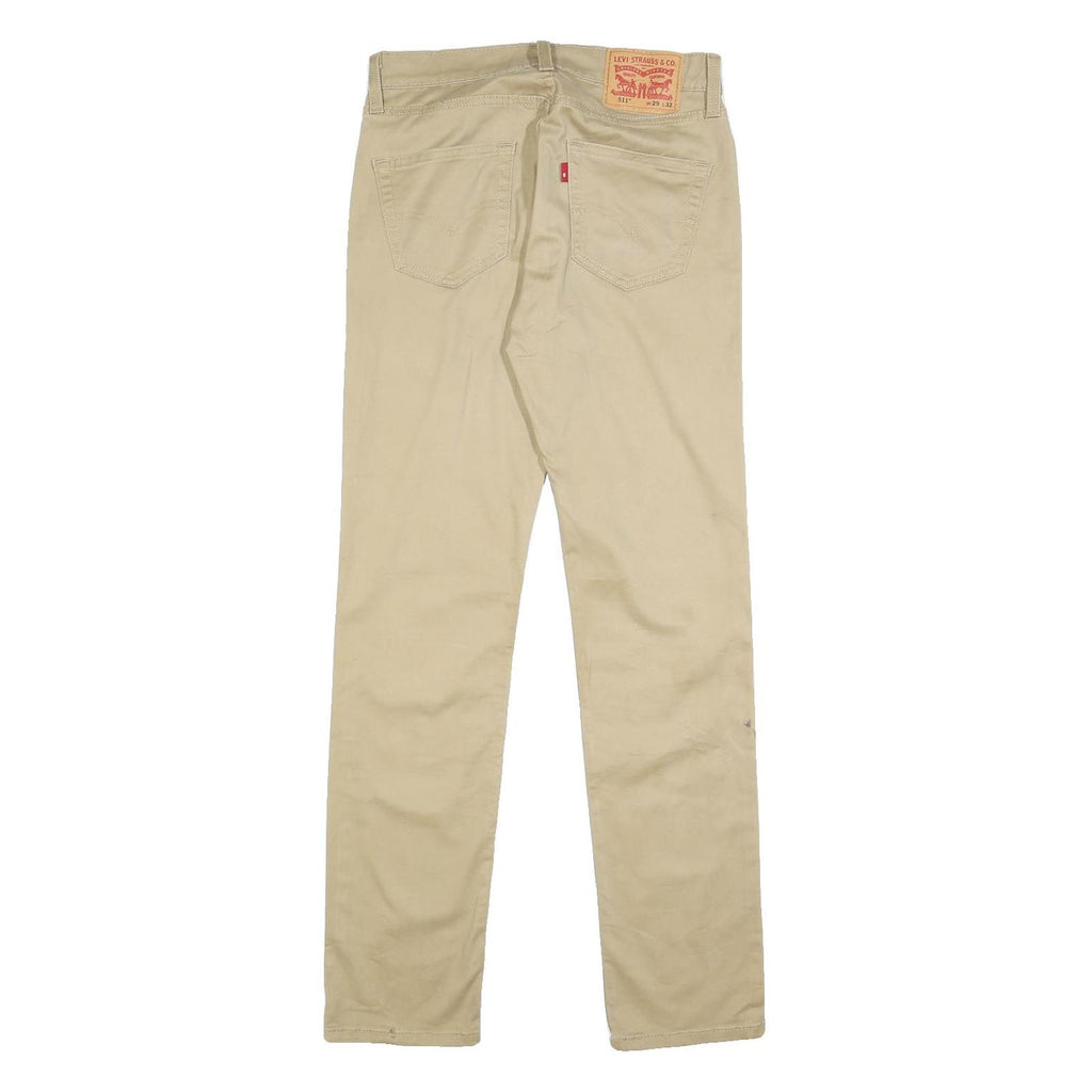 LEVI'S Mens Cotton Blend Beige Slim Tapered Trousers W29 L32 Casual Zip Closure