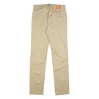 LEVI'S Mens Cotton Blend Beige Slim Tapered Trousers W29 L32 Casual Zip Closure