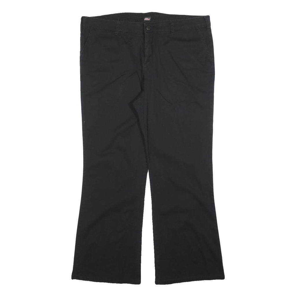 DICKIES Womens Cotton Blend Black Slim Flared Trousers W38 L30 Workwear