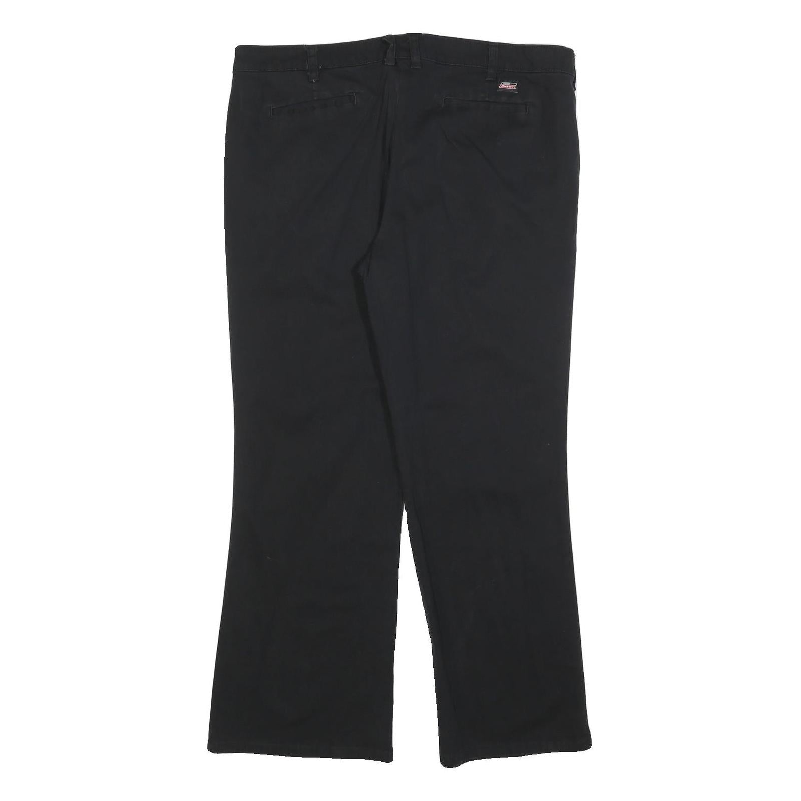 DICKIES Womens Cotton Blend Black Slim Flared Trousers W38 L30 Workwear