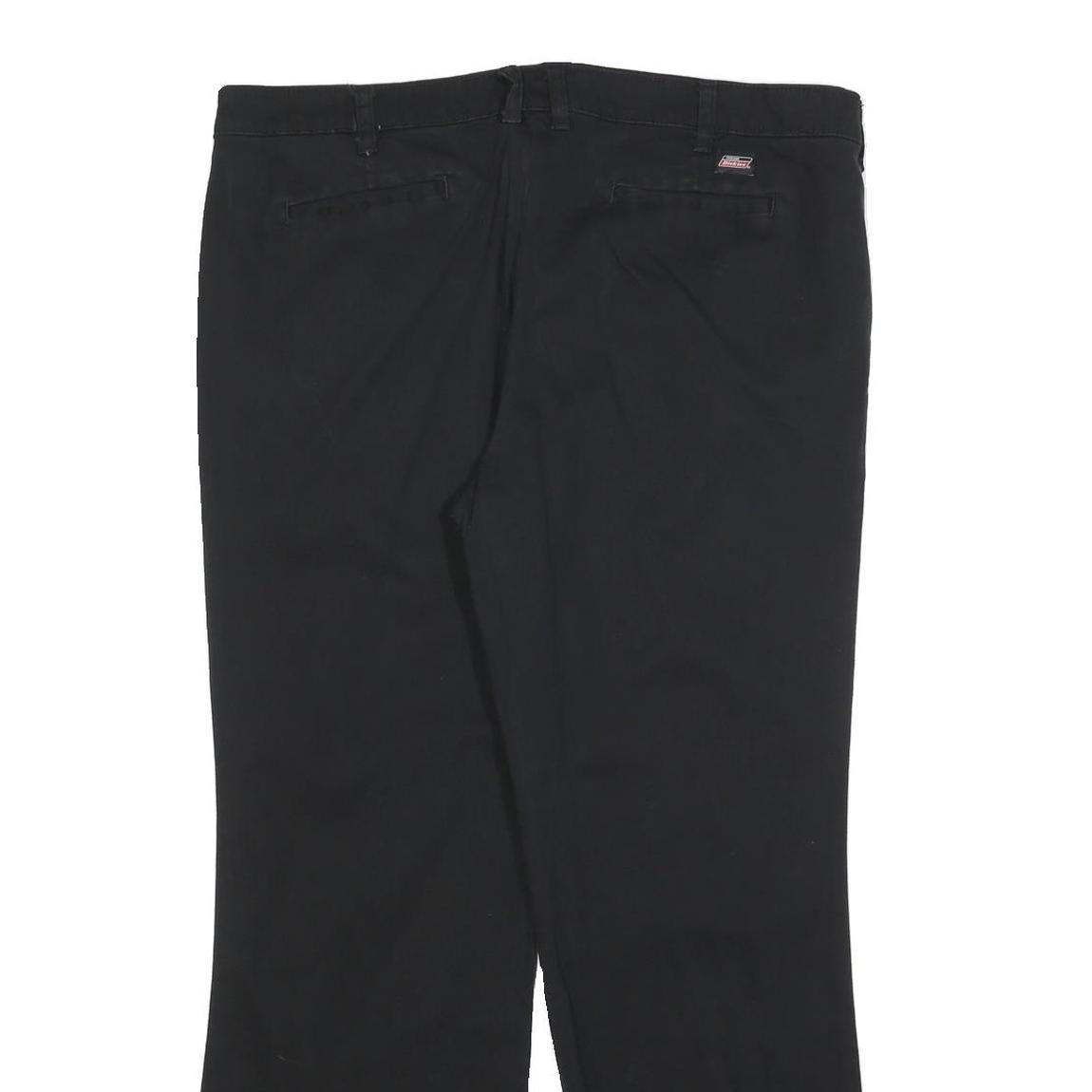 DICKIES Womens Cotton Blend Black Slim Flared Trousers W38 L30 Workwear