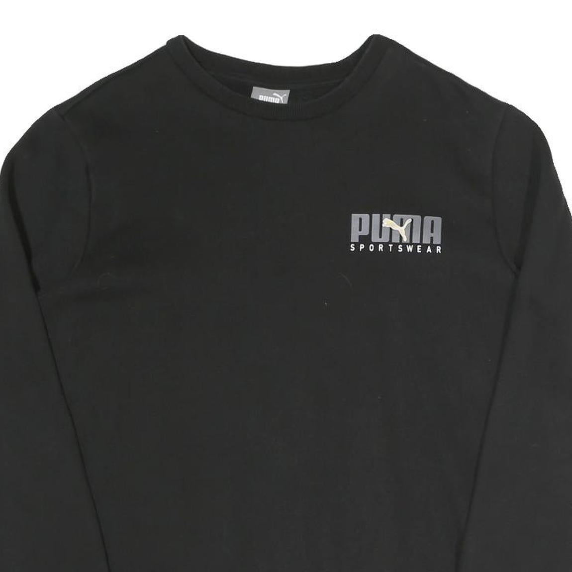 PUMA Mens Black Cotton Blend Crew Neck M Sportswear Sweatshirt Pullover