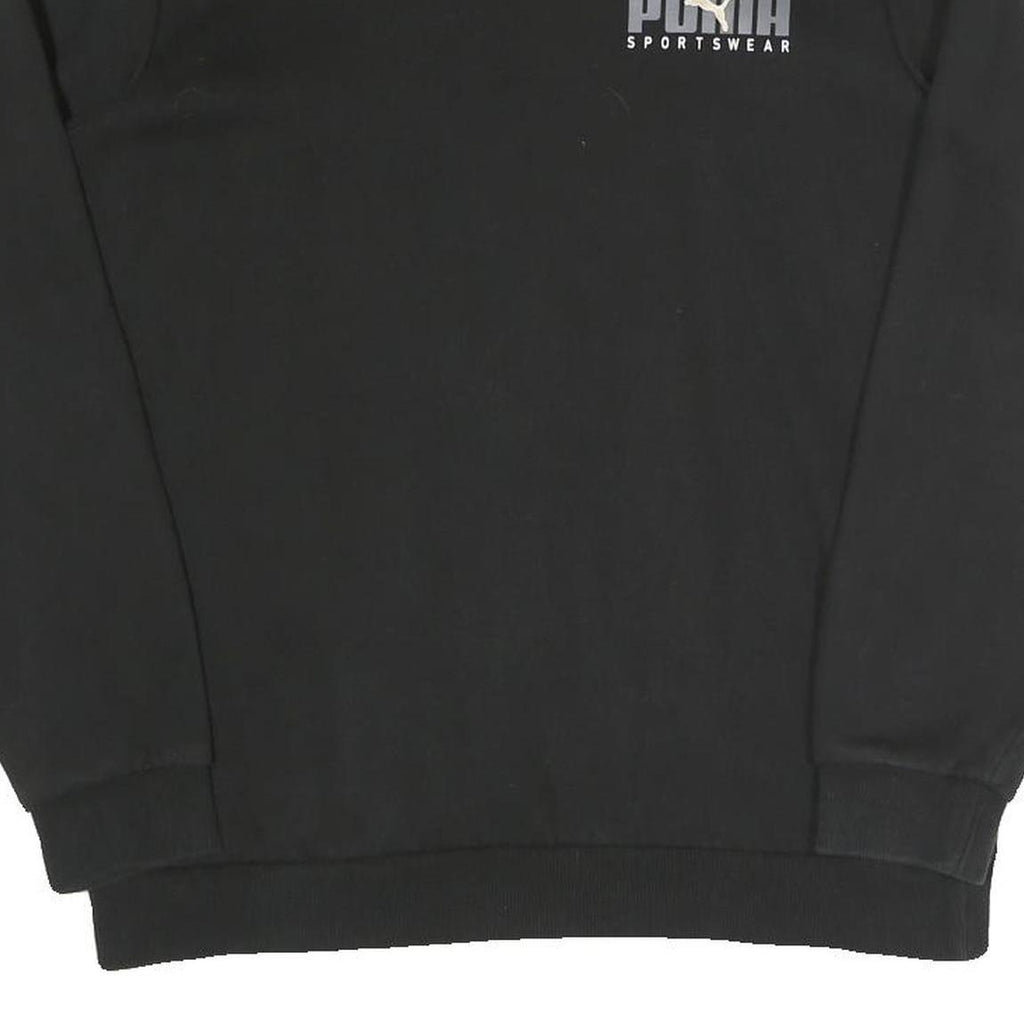 PUMA Mens Black Cotton Blend Crew Neck M Sportswear Sweatshirt Pullover
