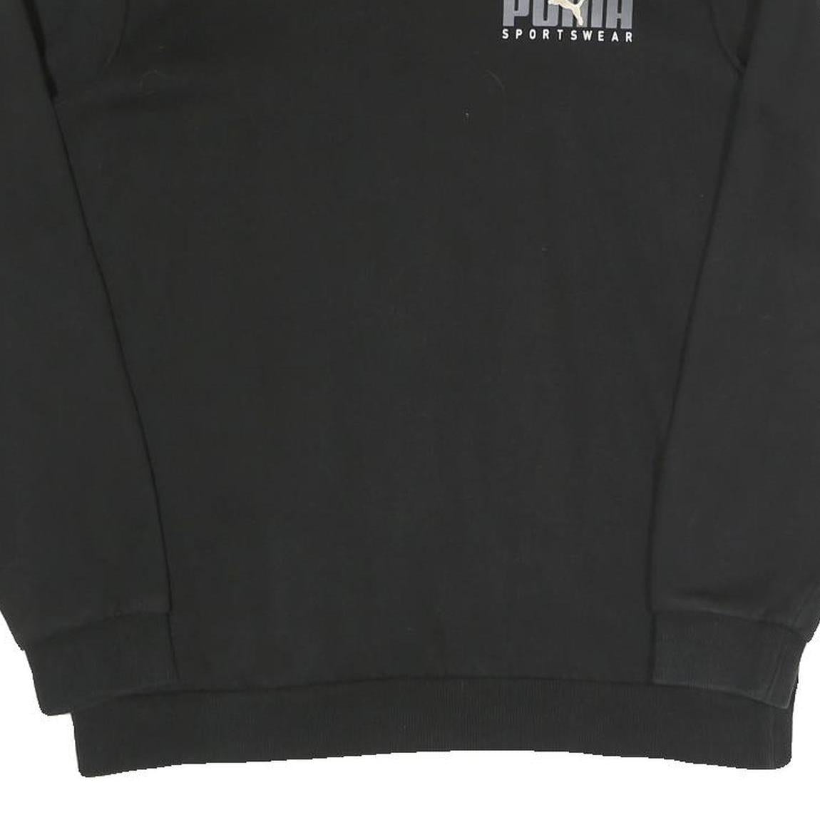 PUMA Mens Black Cotton Blend Crew Neck M Sportswear Sweatshirt Pullover