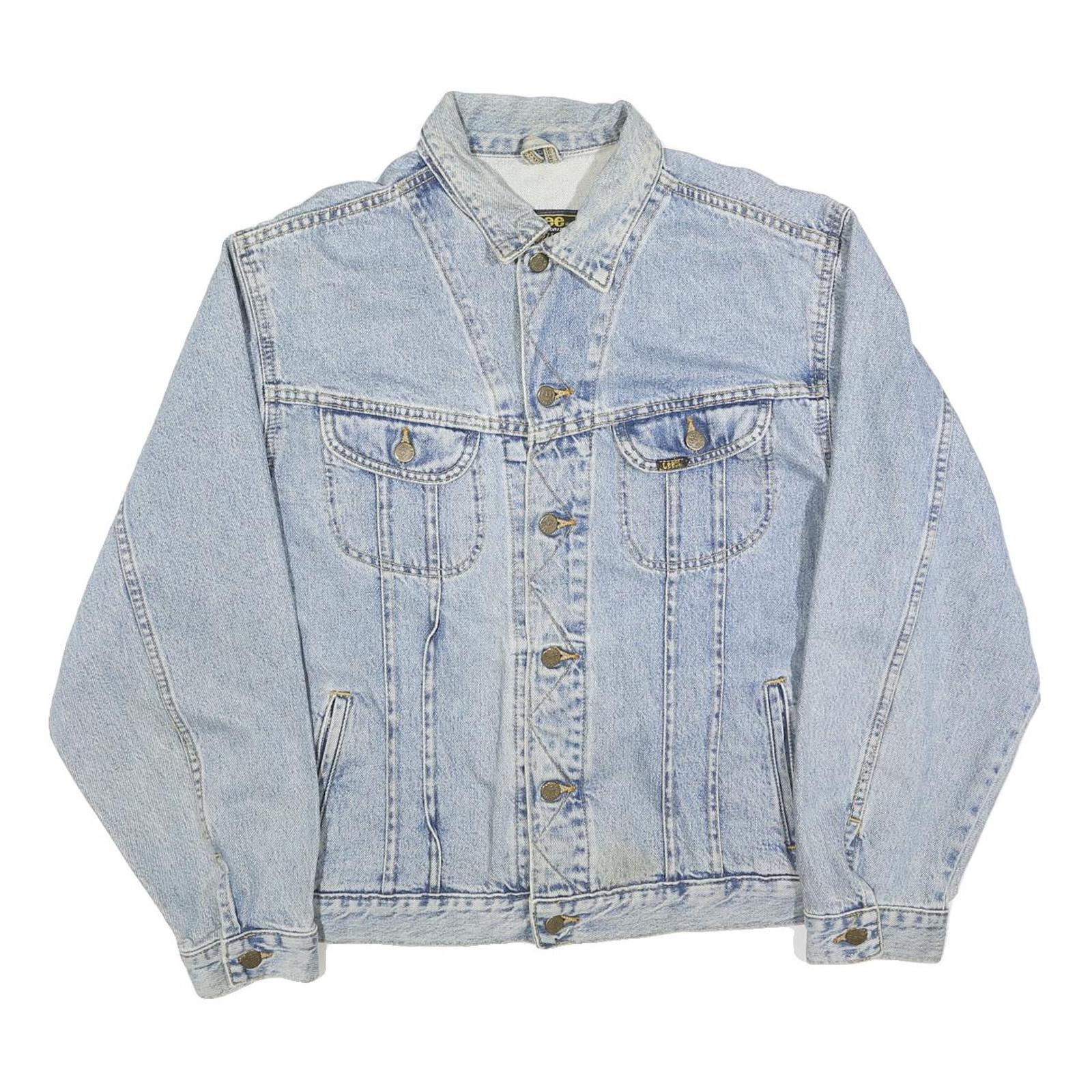LEE Mens Blue Denim Jacket XL Cotton Blend Classic Fit Button Closure Casual