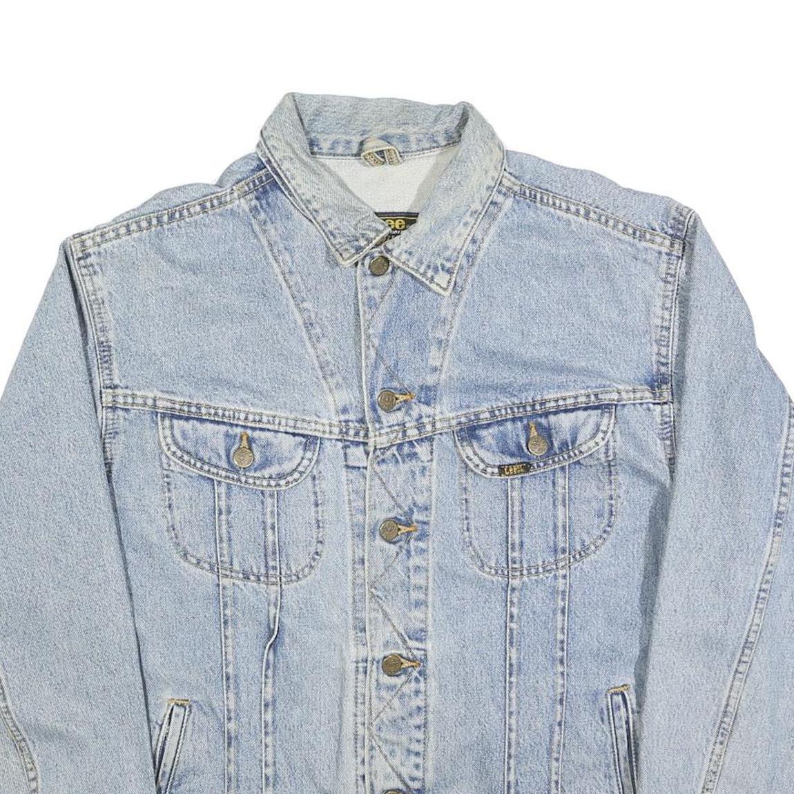 LEE Mens Blue Denim Jacket XL Cotton Blend Classic Fit Button Closure Casual