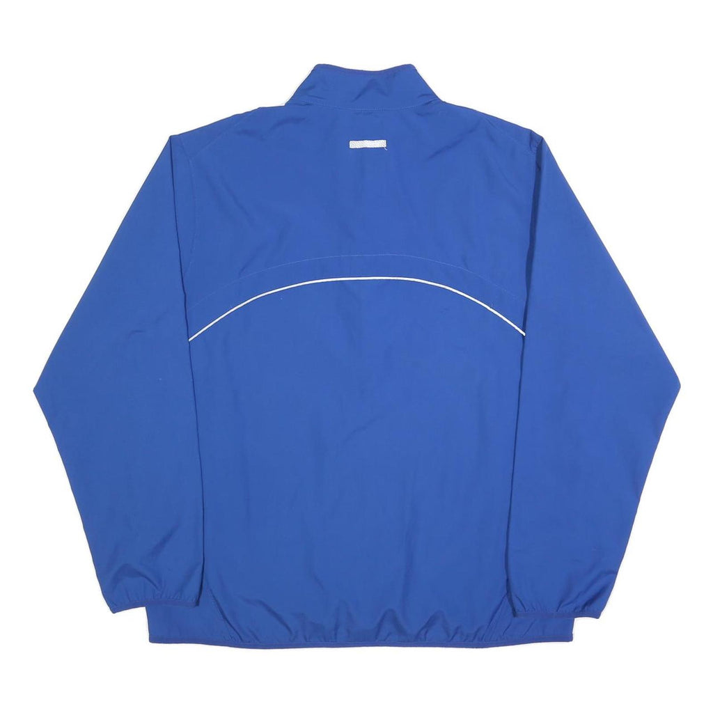 NIKE Mens Blue Zip Jacket L Cotton Blend Plain Athletic Sportswear