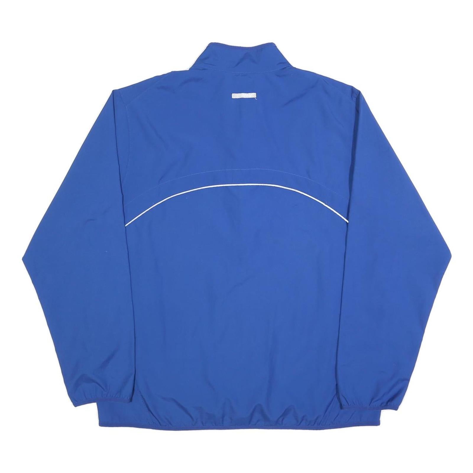 NIKE Mens Blue Zip Jacket L Cotton Blend Plain Athletic Sportswear