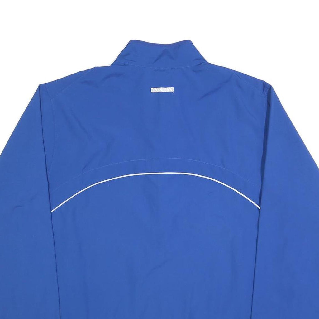 NIKE Mens Blue Zip Jacket L Cotton Blend Plain Athletic Sportswear