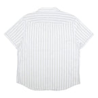 LEVI'S Mens White & Blue Striped Shirt XL Cotton Short Sleeve Casual Summer