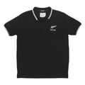 RUGBY HERITAGE Mens Black New Zealand Short Sleeve Polo Shirt L Cotton Blend