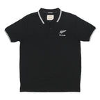 RUGBY HERITAGE Mens Black New Zealand Short Sleeve Polo Shirt L Cotton Blend