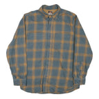 RIDGECUT Mens Blue & Beige Check Shirt M Button-Down Casual Cotton Blend