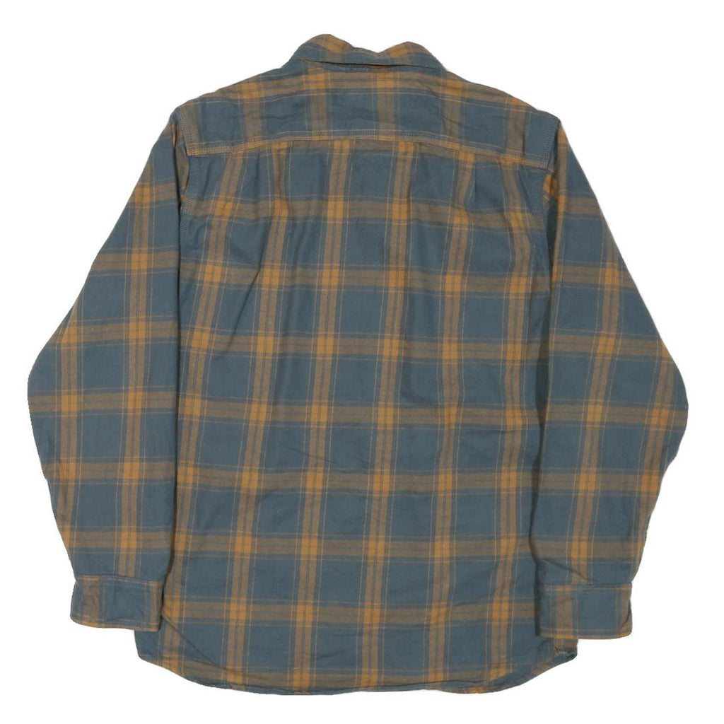 RIDGECUT Mens Blue & Beige Check Shirt M Button-Down Casual Cotton Blend