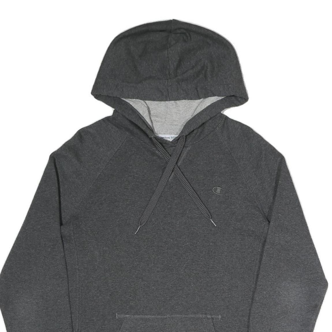 CHAMPION Womens Grey Pullover Hoodie L Cotton Blend Casual Sweatshirt