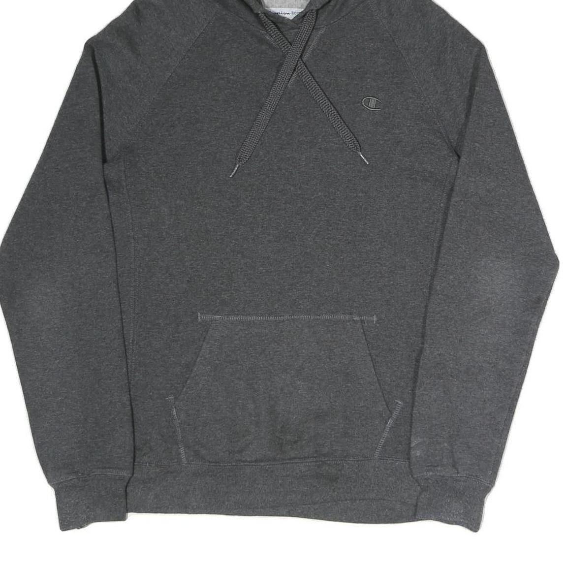 CHAMPION Womens Grey Pullover Hoodie L Cotton Blend Casual Sweatshirt