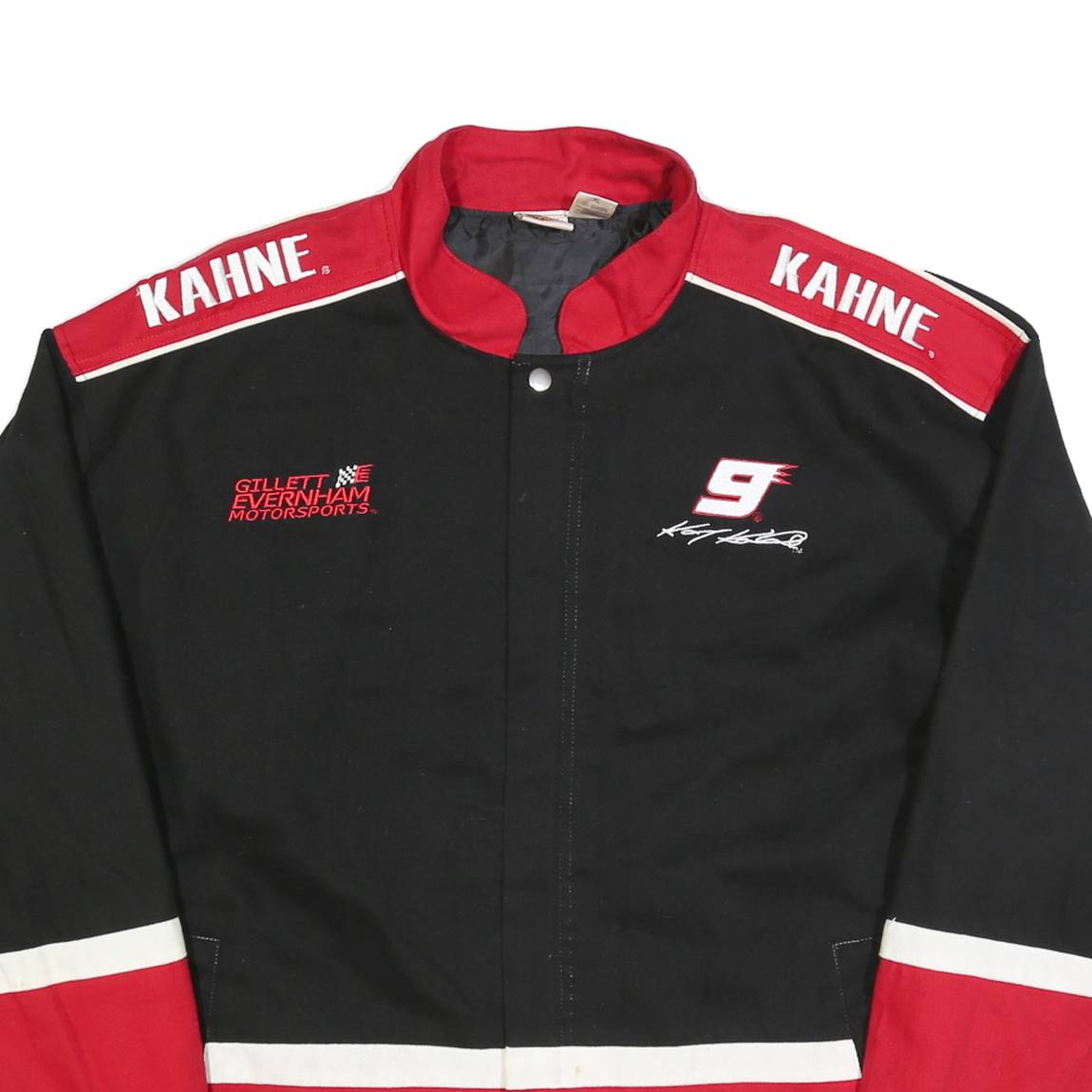 WINNERS CIRCLE Mens Black & Red Racing Jacket XL Cotton Blend Motorsport