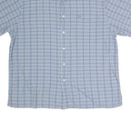 NAUTICA Mens Blue & White Check Short Sleeve Shirt 2XL Cotton Blend Casual