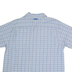 NAUTICA Mens Blue & White Check Short Sleeve Shirt 2XL Cotton Blend Casual