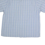 NAUTICA Mens Blue & White Check Short Sleeve Shirt 2XL Cotton Blend Casual