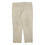 DICKIES Mens Cotton Blend Beige Regular Fit Straight Leg Trousers W38 L28