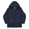 CARHARTT Mens Navy Blue Outdoor Jacket M Nylon Zip Hooded Plain Warm